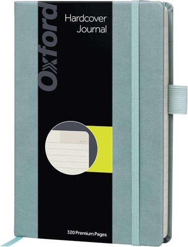 Oxford Journal, Lined Writing Notebook, Writer's Journal, Classic Notebook for School or Office, 320 Pages of Lined Paper, A5 Size, 5.6" x 8.3", Built-in Pen Loop, Light Teal Hardcover (1014494) in Saudi Arabia