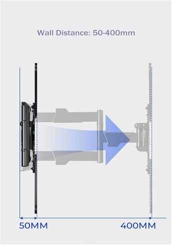 P4 Full Motion 32-55 Inch TV Wall Mount Flat Panel LED LCD Display Mounting Bracket MAX.孔距 400x400mm Load 27.2kg in Saudi Arabia