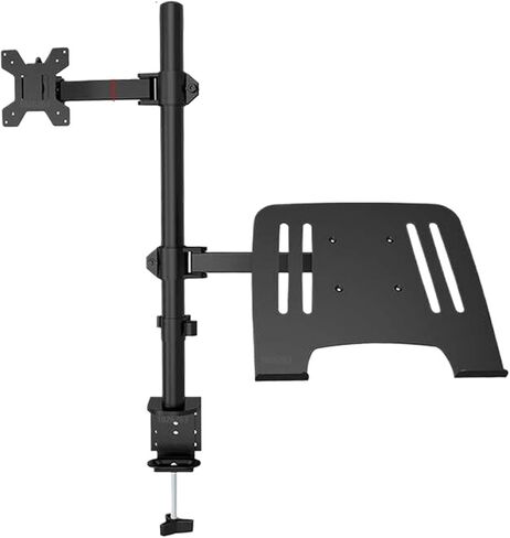 Dual LCD monitor desktop mount fully adjustable stand with extra tray for laptops up to 17" and screens up to 32" M076(M076) in Saudi Arabia