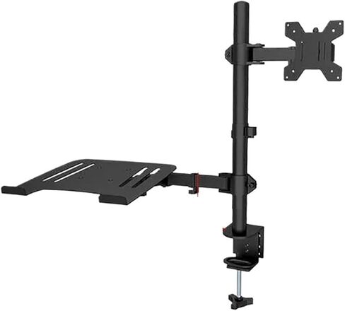 Dual LCD monitor desktop mount fully adjustable stand with extra tray for laptops up to 17" and screens up to 32" M076(M076) in Saudi Arabia