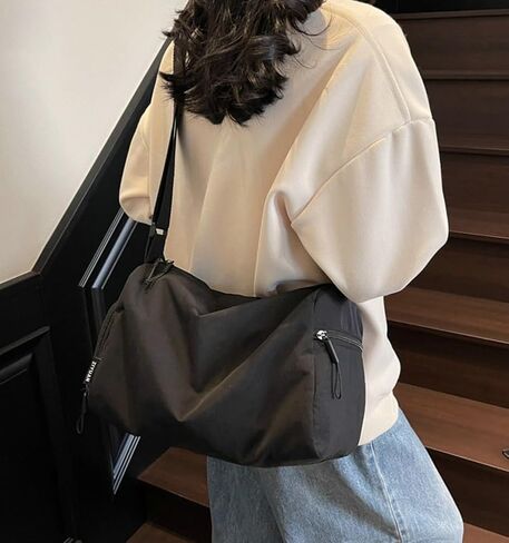 مترهل النايلون المتشرد حقيبة المرأة تخفيف متعددة جيب Crossbody الكتف محفظة عادية بوسطن حقيبة كلية حقيبة تسوق سفر حقيبة يد in Kuwait