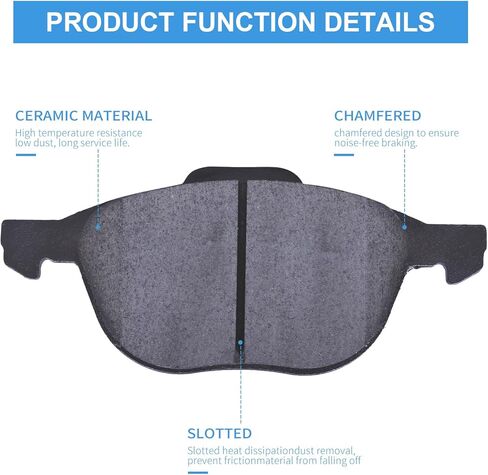 LODGE Ceramic Brake Pads Set 8PCS Front Rear Brake Fit for 2008-2009 Buick Allure/LaCrosse, 2006-2010 Chevy Impala, 2006-2007 Monte Carlo, Low Noise Low Dust (D1159 D698) in Saudi Arabia