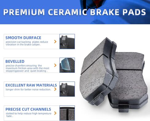 LODGE Ceramic Brake Pads Set 8PCS Front Rear Brake Fit for 2008-2009 Buick Allure/LaCrosse, 2006-2010 Chevy Impala, 2006-2007 Monte Carlo, Low Noise Low Dust (D1159 D698) in Saudi Arabia