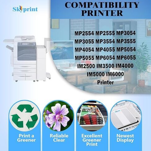 SkyPrint MP 2554 MP 3554 استبدال خرطوشة الحبر الأسود Ricoh Lanier Savin MP2554 MP2555 MP3054 MP3055 MP3554 MP3555 MP4054 MP4055 MP5054 MP5055 MP6054 MP6055 IM2500 IM3500 IM4000 IM5000 IM6000 in Saudi Arabia