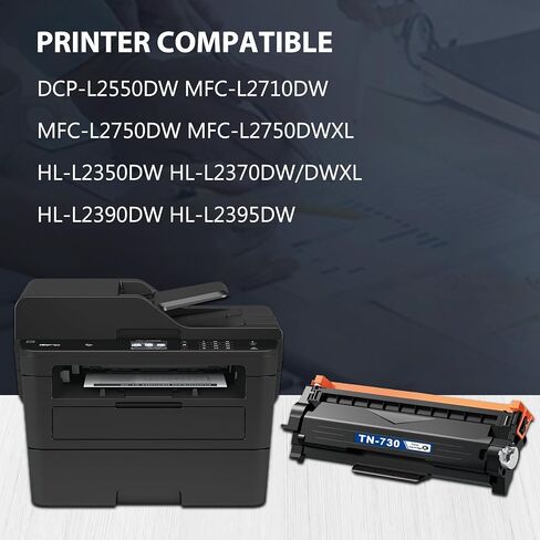 خرطوشة حبر أسود TN730 TN-730 عبوة واحدة بديلة لخرطوشة الحبر Brother TN 730 DCP-L2550DW MFC-L2710DW MFC-L2750DW MFC-L2750DWXL HL-L2350DW HL-L2370DW/DWXL HL-L2390DW طابعة HL-L2395DW in Kuwait