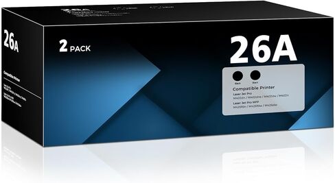 2-Pack 26A Black Toner Cartridges Compatible for HP 26A CF226A 26X CF226X HP26A Toner Work for HP Laser Jet Pro M402n M426fdw M402dn M402dw M402m M402 Pro MFP M427dw M426dw M426fdn M426 Printer in Kuwait