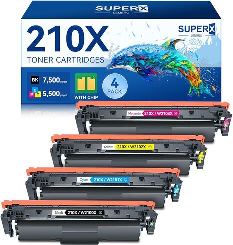 210X 210A Toner Cartridges 4 Pack Replacement for HP 210X 210A Compatible for HP Color Laserje Pro MFP 4301fdw Wireless MFP Pro 4301fdn 4201dw 4201dn Color Pro MFP 4301 4201 Series Printer (With Chip) in Kuwait