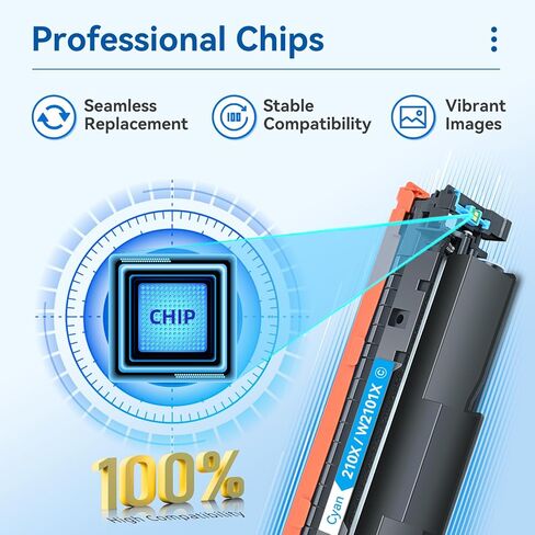 210X 210A Toner Cartridges 4 Pack Replacement for HP 210X 210A Compatible for HP Color Laserje Pro MFP 4301fdw Wireless MFP Pro 4301fdn 4201dw 4201dn Color Pro MFP 4301 4201 Series Printer (With Chip) in Kuwait