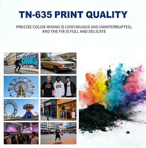 حبر TN635 TN 635 TN-635 متوافق مع خراطيش الحبر Brother TN635 TN-635 TN 635XL للطابعة MFC-L8930CDW HL-L8430CDW HL-L8430CDWT HL-L8570CDW MFC-L8730CDW MFC-L8970CDW MFC-EX575 4 عبوات in Kuwait