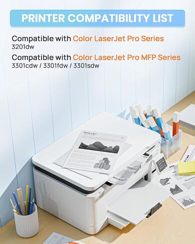 حبر E-Z 218A مع رقاقة متوافقة مع خراطيش حبر HP 218A حبر أسود 218X لحبر HP Color LaserJet pro MFP 3301fdw Toner 3301cdw 3201dw 3301sdw مجموعة حبر الطابعة W2180A W2180X (2 أسود) in Kuwait