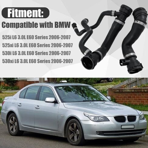17127546064 Upper and Lower Radiator Coolant Hose Compatible with BMW E60 525i 525xi 530i 530xi L6 3.0L 2006-2007 Automatic Transmission Replace 17127521778 17127521776 in Saudi Arabia