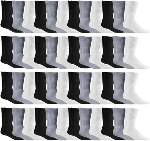 Yacht & Smith Mens Wholesale Bulk Cotton Socks, Athletic Sport Socks Shoe Size 10-13 in Saudi Arabia
