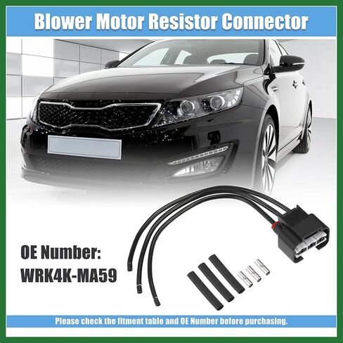Motoforti Blower Motor Resistor Connector for Kia Optima 2014-2019 for Kia Sedona 2014-2018 Cooling Fan Resistor Pigtail Harness Replace WRK4K-MA59 WRK4KMA59 Long-lasting in Saudi Arabia
