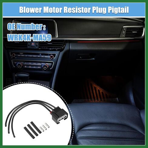 Motoforti Blower Motor Resistor Connector for Kia Optima 2014-2019 for Kia Sedona 2014-2018 Cooling Fan Resistor Pigtail Harness Replace WRK4K-MA59 WRK4KMA59 Long-lasting in Saudi Arabia
