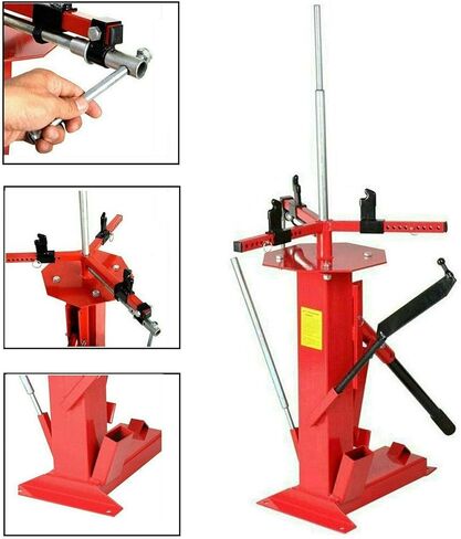 BLACKHORSE-RACING Multi Manual Tire Changer Auto Car Tire Changer Car/Truck/Motorcycle Portable Hand Tool Tire Bead Breaker Changer for 4" to 16-1/2" Tires ATV Wheel,Red in Saudi Arabia