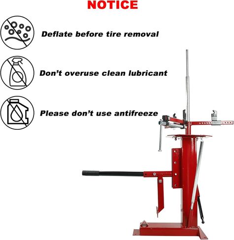 BLACKHORSE-RACING Multi Manual Tire Changer Auto Car Tire Changer Car/Truck/Motorcycle Portable Hand Tool Tire Bead Breaker Changer for 4" to 16-1/2" Tires ATV Wheel,Red in Saudi Arabia