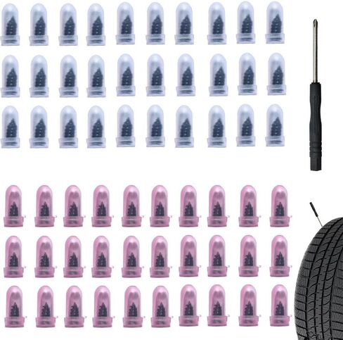 Tire Repair Rubber Nails - Vacuum Tire Repair Kit with Spiral Rubber Screws, Fast Self-Repair Tool for Car, Truck, Motorcycle, Tractor Tire Punctures (30 PCS Screwdriver Included) in Saudi Arabia