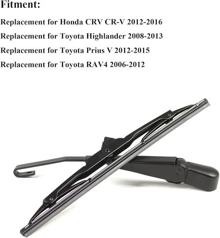 ذراع ممسحة الزجاج الأمامي الخلفي ومجموعة شفرة الممسحة لـ 2012-2016 Honda CR-V / 2008-2013 Toyota Highlander / 2012-2015 Prius V / 2006-2012 RAV4 استبدال رقم OEM 76720T0A003، 76720-T0A-003 in Saudi Arabia