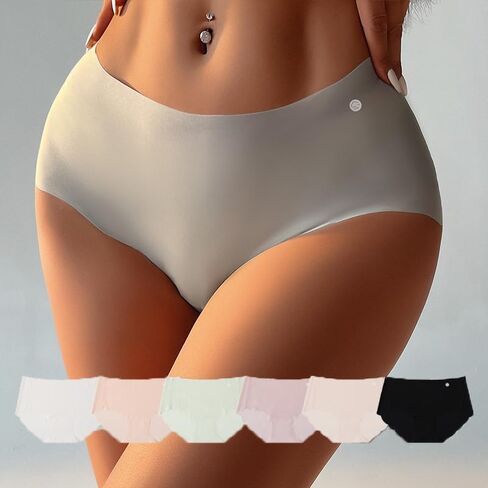 Women's Seamless Underwear 6 PCS, Panties Silky Invisible Hipster,Ultra-Thin Naked-Feel OnePiece Seamless Women's Briefs in Saudi Arabia
