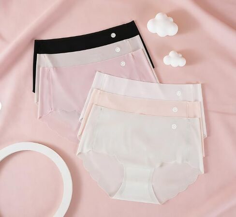 Women's Seamless Underwear 6 PCS, Panties Silky Invisible Hipster,Ultra-Thin Naked-Feel OnePiece Seamless Women's Briefs in Saudi Arabia
