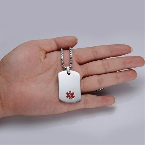 Adrenal Insufficiency Medical Necklace for Men Women - Stainelss Steel Name Allergies ICE Custom Dog Tag Medical ID Pendant Medic Alert Necklace Adrenal Insufficiency Jewelry for Man Woman in Saudi Arabia