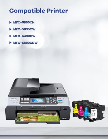 LC65 LC65HY Ink Cartridges Set High-Yield LC65HYCL Replacement for Brother LC61 LC65 Ink Cartridges for MFC-490CW MFC-495CW MFC-6490CW MFC-6890CDW Printer Ink 4-Pack (BK/C/M/Y) in Saudi Arabia