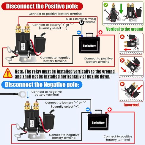 Battery Disconnect Switch 12V 500A Kill Switch Remote Battery Disconnect Switch Anti-Theft for Car Vehicle RV Truck Battery Power Cut Off Switch with 2 Remote Controls (500A) in Kuwait