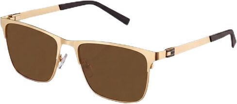 AVAWAY Mens Polarized Sunglasses Metal Rectangle Frame UV Protection Lightweight Category 3 Sun Shades in Kuwait