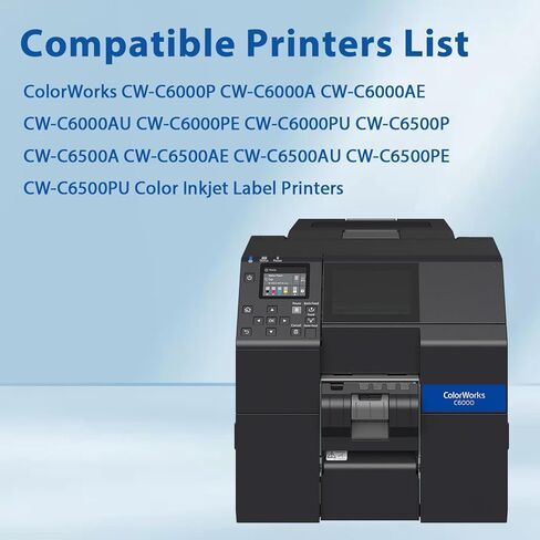 SJIC35P Ink Cartridges with New Chip Remanufactured for SJIC35P SJIC35P-BK SJIC35P-C SJIC35P-M SJIC35P-Y for ColorWorks CW-C6000P CW-C6500A CW-C6500P CW-C6000A CW-C6500PU Color Inkjet Printer, 4-Pack in Saudi Arabia