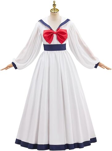 Women's Preppy Style Sailor Collar Costume Vintage Lolita JK Uniform Long Sleeves Casual White Retro Dresses in Kuwait