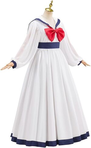 Women's Preppy Style Sailor Collar Costume Vintage Lolita JK Uniform Long Sleeves Casual White Retro Dresses in Kuwait