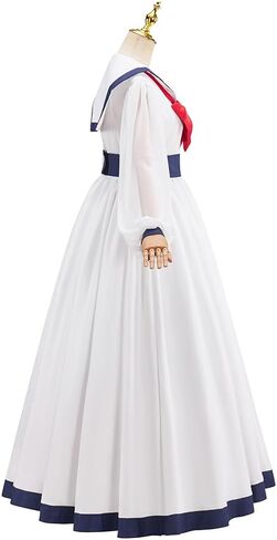 Women's Preppy Style Sailor Collar Costume Vintage Lolita JK Uniform Long Sleeves Casual White Retro Dresses in Kuwait
