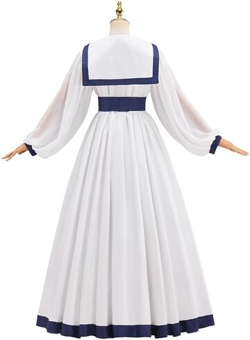 Women's Preppy Style Sailor Collar Costume Vintage Lolita JK Uniform Long Sleeves Casual White Retro Dresses in Kuwait