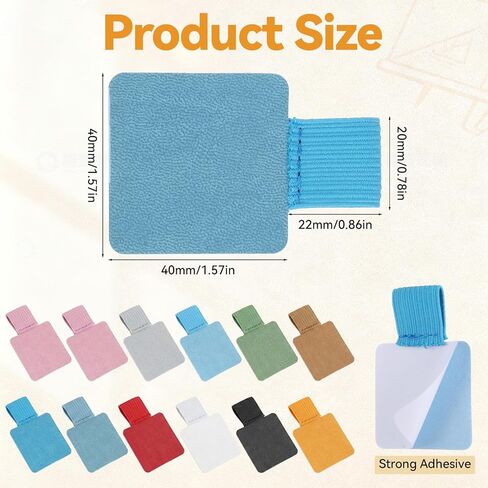 12PCS Notebook Pen Loop Holder Set, Self-Adhesive Leather Pencil Holder Elastic Design for Notebooks Journals Calendars with 11 Colors in Kuwait