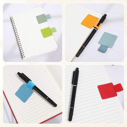 12PCS Notebook Pen Loop Holder Set, Self-Adhesive Leather Pencil Holder Elastic Design for Notebooks Journals Calendars with 11 Colors in Kuwait