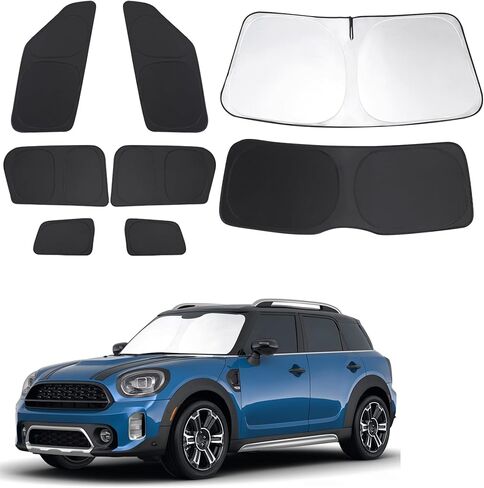 Windshield Sun Shade Foldable Full Windows Coverage Custom Fit for Mini Countryman Cooper F60 SUV 2017-2024 Accessories Car Window Shades Block Sun UV Rays 8PCS in Saudi Arabia