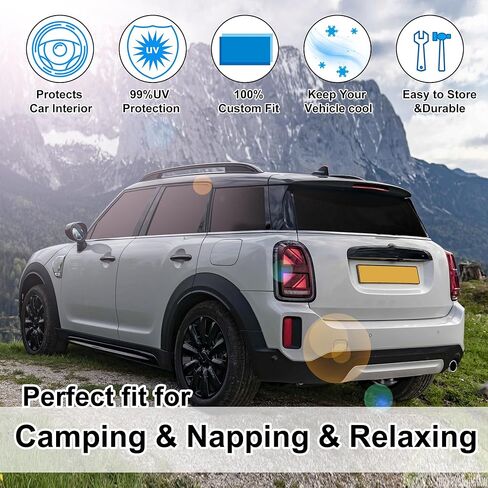Windshield Sun Shade Foldable Full Windows Coverage Custom Fit for Mini Countryman Cooper F60 SUV 2017-2024 Accessories Car Window Shades Block Sun UV Rays 8PCS in Saudi Arabia