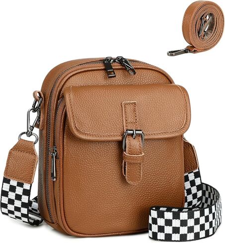 Genuine Leather Crossbody Bags for Women, RFID Blocking Anti Theft Phone Purse, Small Shoulder Bag with Wide Strap in Saudi Arabia