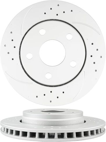 KAC Front Drilled and Slotted Brake Kit Rotors and Ceramic Pads 6pcs Replacement for Wrangler 2007-2017, Wrangler JK 2018 53040+D1273 in Saudi Arabia