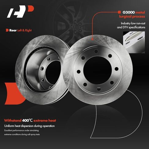 A-Premium Front & Rear Vented Disc Brake Rotors + Ceramic Pads Kit Compatible with Select Ford Models - For F-250 Super Duty/F-350 Super Duty 2005 2006 2007, 12-PC Set in Saudi Arabia