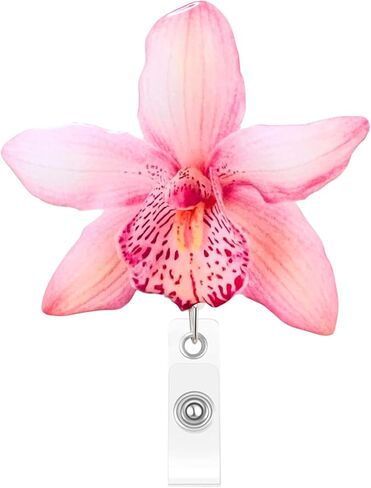 بكرة شارة زهرة الأوركيد بلوم فلوريت للممرضات والمعلمين الطبيين والمدرسين الطبيين في المكتب الطبي للنساء، حامل شارة كاواي قابل للسحب (ب) in Kuwait