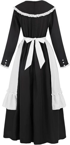 LTAKK Women Colonial Dress Pioneer Costume Pilgrim Prairie Dresses with Apron and Bonet in Saudi Arabia