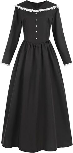 LTAKK Women Colonial Dress Pioneer Costume Pilgrim Prairie Dresses with Apron and Bonet in Saudi Arabia
