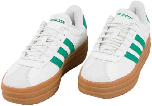 adidas VL Court Bold Womens Platform Shoes, White/Green, 9 in Saudi Arabia