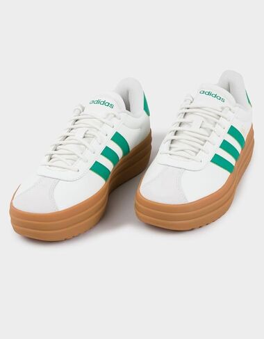 adidas VL Court Bold Womens Platform Shoes, White/Green, 9 in Saudi Arabia