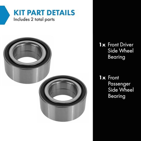 TRQ Front Wheel Bearing Set Compatible with 2009-2014 Acura TL TSX 2008-2012 Honda Accord 2010-2011 Accord Crosstour 2012-2015 Crosstour in Saudi Arabia