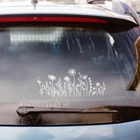 2Pcs Flowers Car Sticker for Headlight Waterproofs Headlight Window Decal for Vehicles Wildflowers Boho Car Sticker Decoration in Saudi Arabia