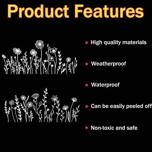 2Pcs Flowers Car Sticker for Headlight Waterproofs Headlight Window Decal for Vehicles Wildflowers Boho Car Sticker Decoration in Saudi Arabia