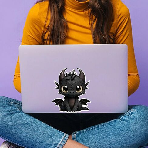 2pcs Cute Little Black Dragon Car Decals, 4.33''x5.12'', Bumper Window Animal Stickers, Car Accessories, Waterproof Vinyl Material | CZ117 in Saudi Arabia