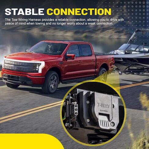 4 & 7 Pin Trailer Tow Wiring Harness Plug Compatible with 1999-2001 Ford F250 F350 F450 F550 Super Duty Pickup - Includes Connector & Mounting Bracket, Replaces YC3Z-13A576-CA in Saudi Arabia